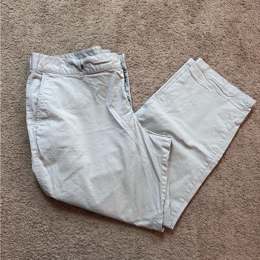 GAP Tan Trousers Classic Straight-Leg Cotton
